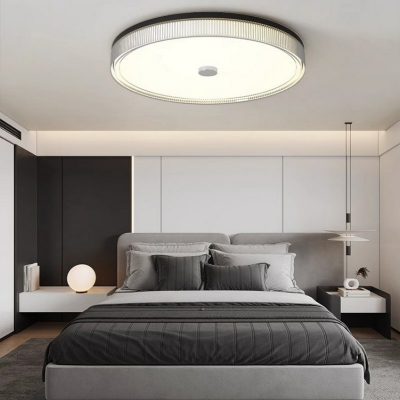 Modern Metal Flushmount Bedroom Ceiling Light with Integrated Led