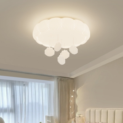 Modern Metal Flush Mount Ceiling Light Fixture with Plastic Lampshade