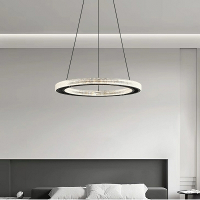 Modern Metal Led Chandelier with Adjustable Hanging Length for Bedroom