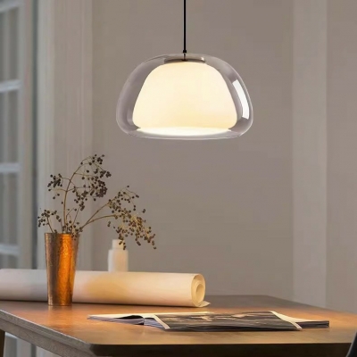 Modern Adjustable Hanging Length Pendant Light with Clear Glass Shade
