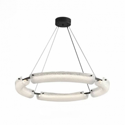Modern Clear Glass Lampshade Chandelier with Adjustable Hanging Length