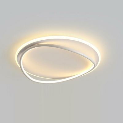 Modern Metal Flush Mount Dining Room Ceiling Light with Integrated Led