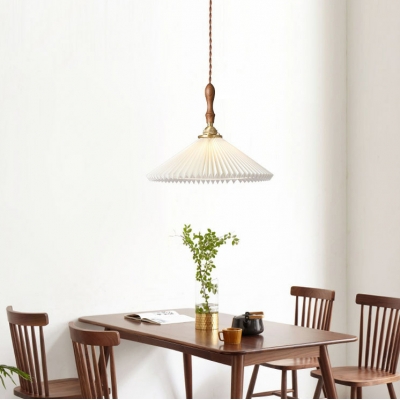 Scandinavian Pleated Pendant Light with Adjustable Hanging Length