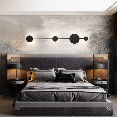 Scandinavian Iron Lampshade Bedroom Wall Sconce with Integrated Led