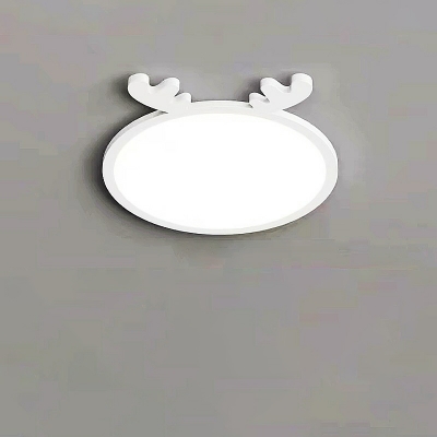 Simple Metal Flush Mount Ceiling Light with Integrated Led for Children's Room