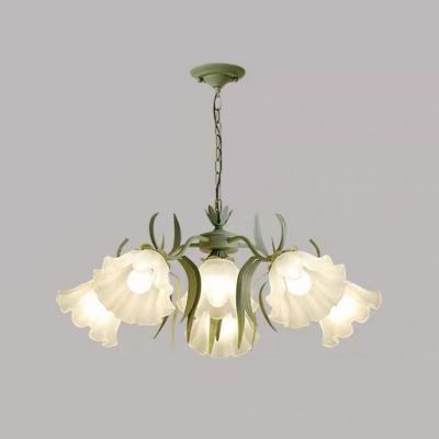 Modern Metal Multi-Light Chandelier with Glass Lampshade for Living Room