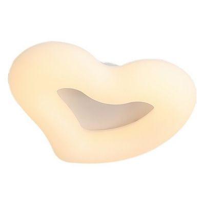 Modern Plastic Lampshade Love-Shape Flush Mount Ceiling Light with Integrated Led