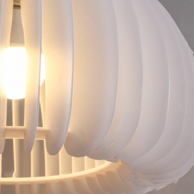 Contemporary Metal Pumpkin Pendant Light with Acrylic Lampshade