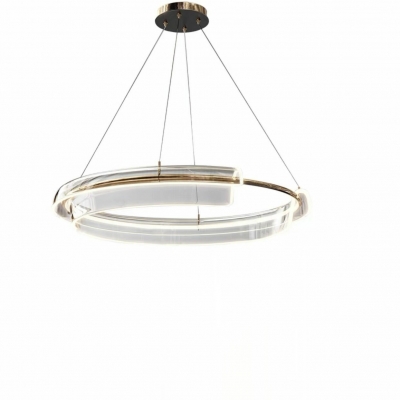 Modern Acrylic Chandelier with Adjustable Hanging Length for Living Room