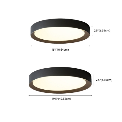 Modern Round Acrylic Lampshade Flush Mount Ceiling Light with Integrate Led