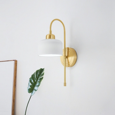Scandinavian Metal Wall Lamp Fixture with Ceramic Lampshade for Living Room