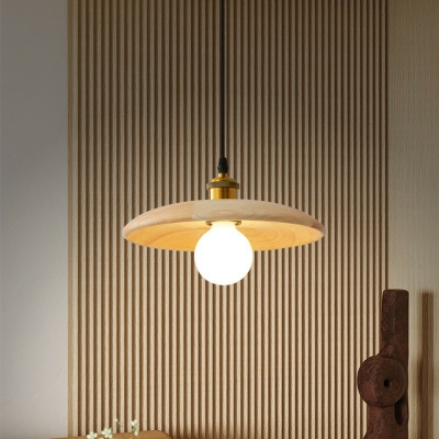 Scandinavian Wood Pendant Light with Adjustable Hanging Length for Living Room