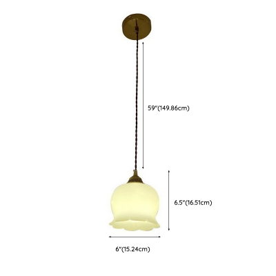 Modern Adjustable Hanging Length Bedroom Pendant Light with Glass Shade