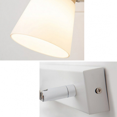 Modern Simple Wood Vanity Light Fixture with Glass Lampshade