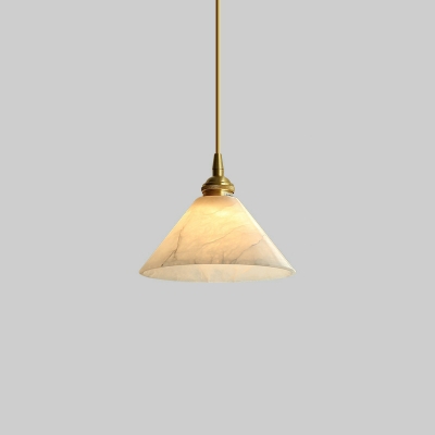 Scandinavian Adjustable Hanging Length Pendant Light with Stone Lampshade