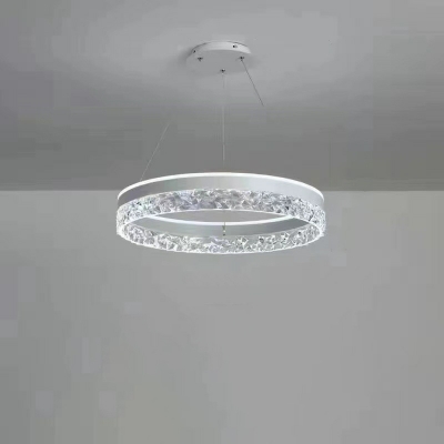 Modern Acrylic Lampshade Living Room Chandelier with Integrated Led