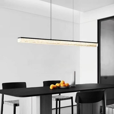 Modern Adjustable Hanging Length Island Light with Resin Lampshade for Dining Room