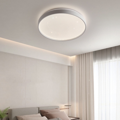 Modern Round Shape Metal Flush Mount Ceiling Light with Acrylic Lampshade
