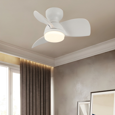 Modern Semi Flushmount Ceiling Fan with Stepless Dimming Remote Control