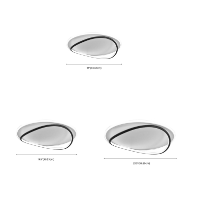 Modern Metal Flush Mount Dining Room Ceiling Light with Integrated Led