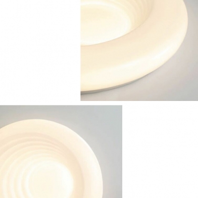 Modern Plastic Lampshade Flush Mount Ceiling Light with Integrated Led