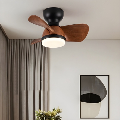 Modern Semi Flushmount Ceiling Fan with Stepless Dimming Remote Control