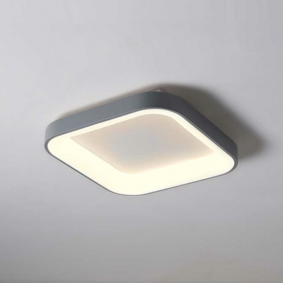 Modern Square Shape Flush Mount Ceiling Light with Acrylic Lampshade