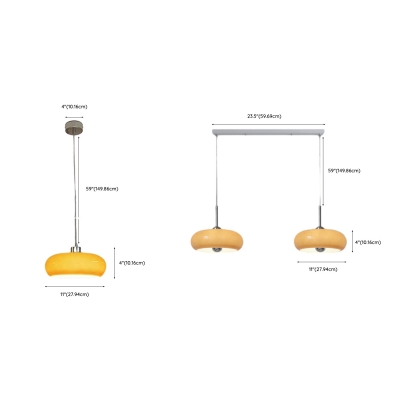 Scandinavian Adjustable Hanging Length Pendant Light Fixture with Glass Shade