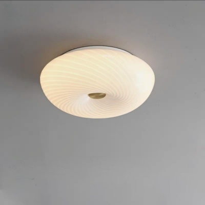 Scandinavian Flush Mount Bedroom Ceiling Light with Glass Lampshade