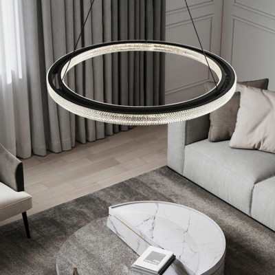 Modern Metal Led Chandelier with Adjustable Hanging Length for Bedroom