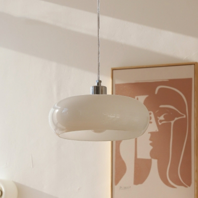 Scandinavian Iron Dining Room Pendant Light with Glass Lampshade