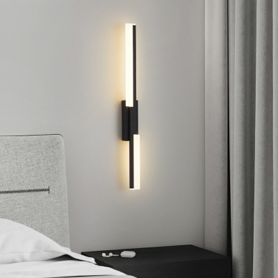 Scandinavian Metal Bedroom Wall Light Fixture with Acrylic Lampshade