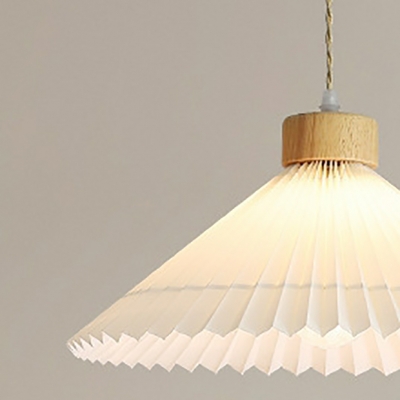 Scandinavian Wood Bedroom Pendant Light with Adjustable Hanging Length