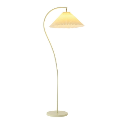 Contemporary Metal Floor Lamp with Fabric Lampshade for Living Room