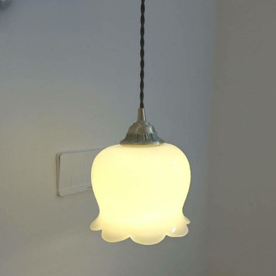 Modern Adjustable Hanging Length Bedroom Pendant Light with Glass Shade