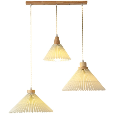 Scandinavian Wood Bedroom Pendant Light with Adjustable Hanging Length
