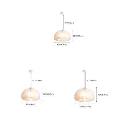 Contemporary Metal Pumpkin Pendant Light with Acrylic Lampshade