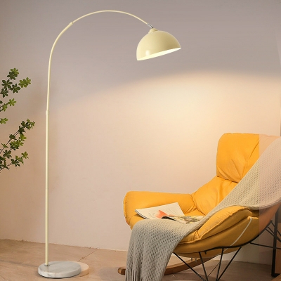 Modern Bowl Shape Floor Lamp with Iron Lampshade for Living Room