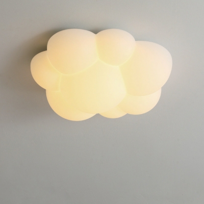 Modern Plastic Lampshade Flushmount Ceiling Light with Integrated Led