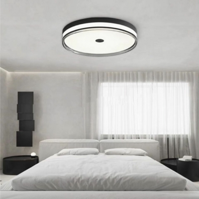 Modern Round Shape Flush Mount Ceiling Light with Integrated Led