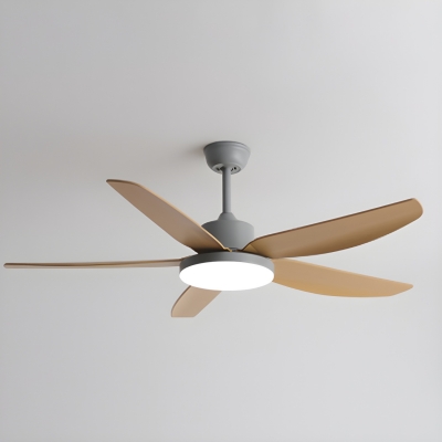 Scandinavian 5-Blade Ceiling Fan with Remote Control and Stepless Dimming