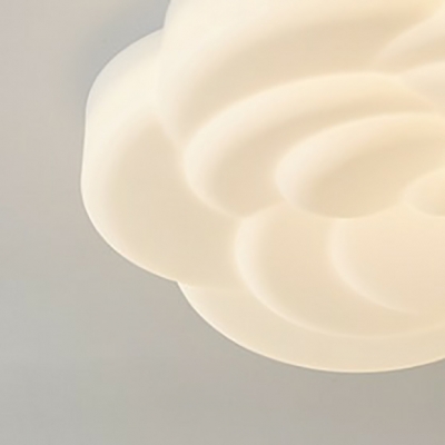 Modern Plastic Flush Mount Ceiling Light with Integrated Led for Bedroom
