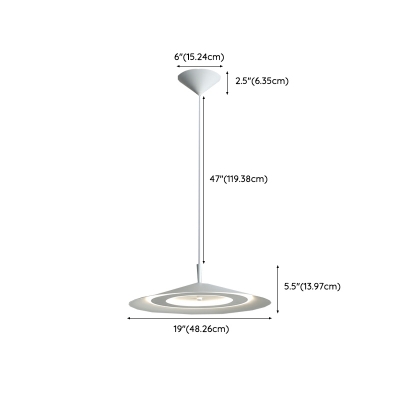Modern Acrylic Lampshade Pendant Light Fixture with Integrated Led for Dining Room