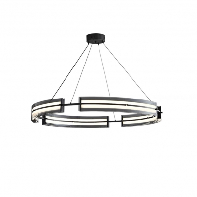 Modern Glass Lampshade Living Room Chandelier with Adjustable Hanging Length