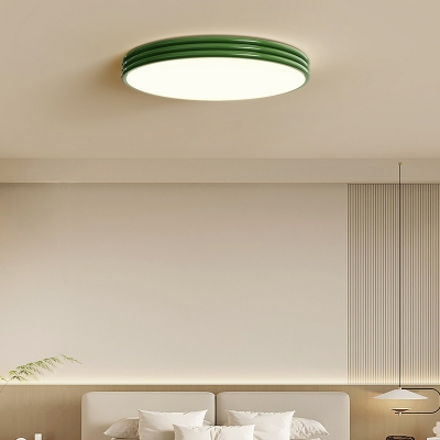 Modern Round Flush Mount Bedroom Ceiling Light with Acrylic Lampshade