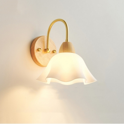 Scandinavian Acrylic Lampshade Bedroom Wall Sconce with Flower Shape