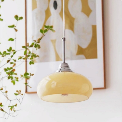 Contemporary Glass Shade Pendant Light with Adjustable Hanging Length