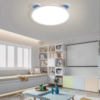 Modern Flushmount Ceiling Light Fixture with Integrated Led for Children's Room