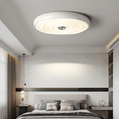 Modern Iron Flush Mount Ceiling Light with Acrylic Lampshade for Bedroom