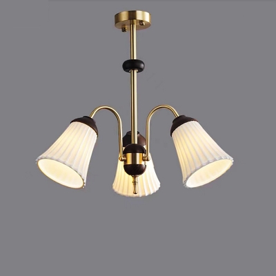 Contemporary Metal Living Room Chandelier with Ceramic Lampshade